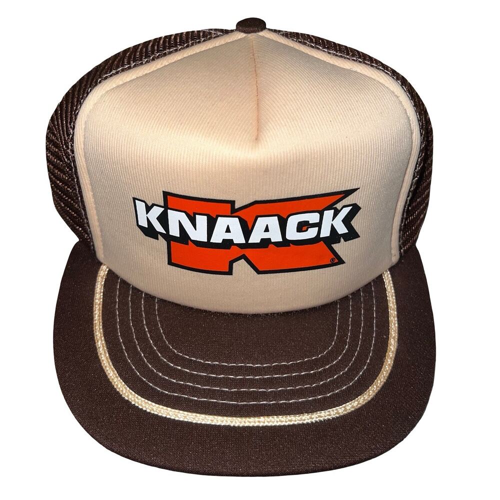Vintage Knaack Security Brown Mesh Trucker Hat 80s USA